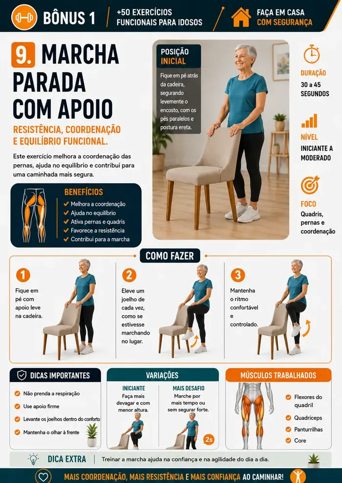 Marcha parada com apoio
